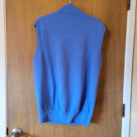 Peter Millar Blue Cape Sweater Vest Men's Size Large Extra Fine Italian Merino - Picture 2 of 8